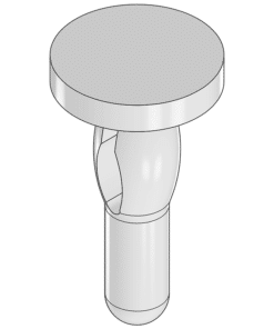 IC Tube Pins MC-4000WHITE securely fitted into the end of an antistatic shipping tube, offering reliable protection for ICs.