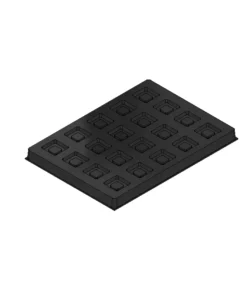 MC-76320 Conductive Tray Insert for 7mm x 7mm TQFP – Durable and reusable ESD packaging solution.