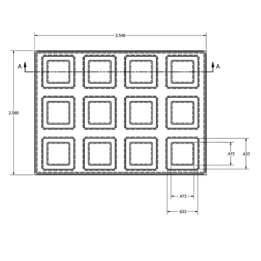 MC-76325 Conductive Tray Insert for 14mm x 14mm TQFP - Image 2