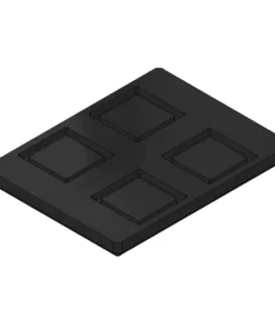 MC-76310 Conductive Tray Insert for 28mm x 28mm QFP – Durable and reusable ESD packaging solution.