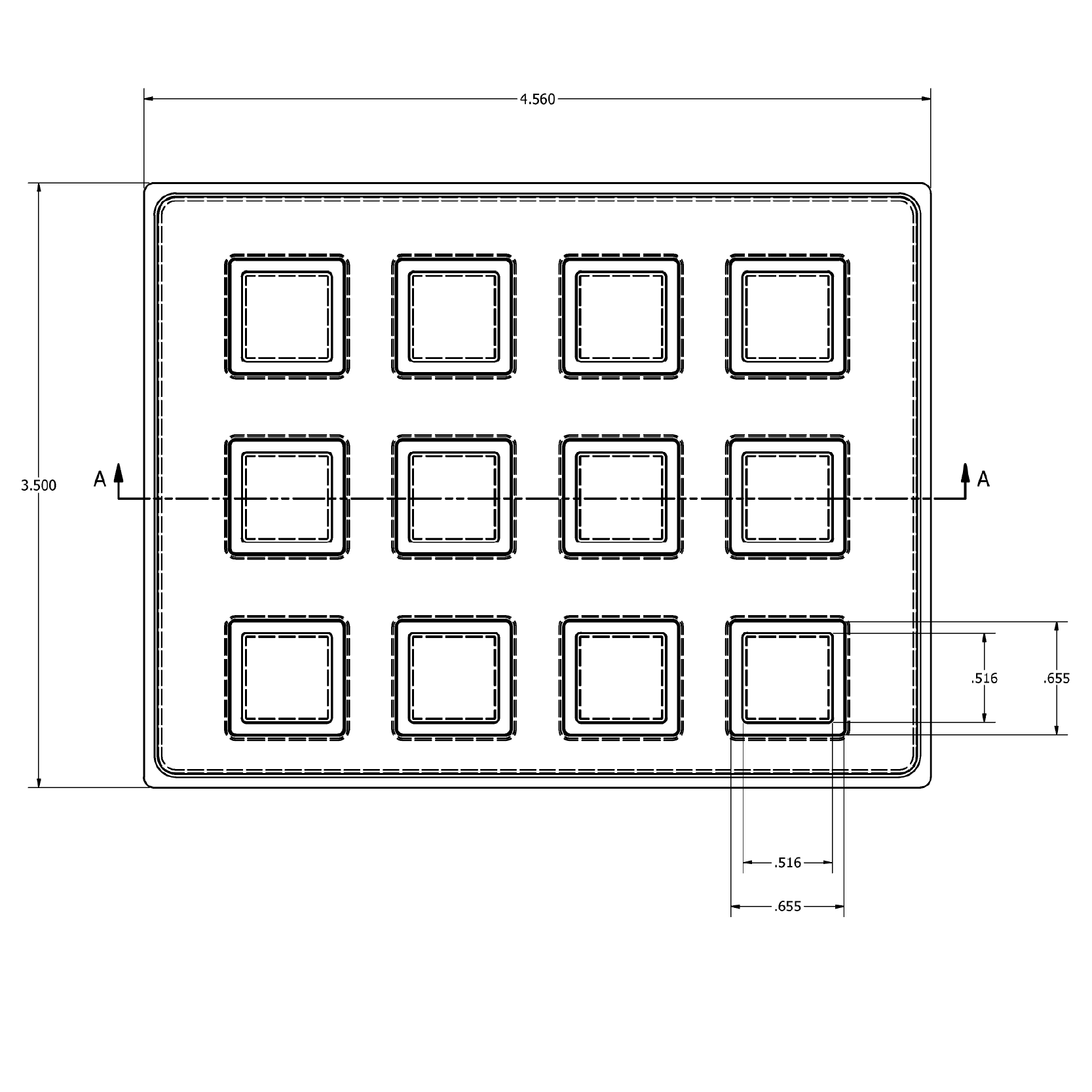MC-76313 Conductive Tray Insert for 14mm x 14mm PQFP - Image 2