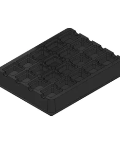 MC-76336 Conductive Tray Insert for 32 Lead PLCC – Durable and reusable ESD packaging solution.