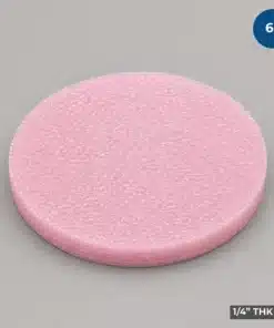 6-inch Firm Wafer Cushion Foam Disc manufactured from pink closed-cell antistatic foam for semiconductor wafer packaging