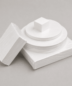 Packaged Tyvek wafer separators in multiple round and square configurations for semiconductor wafer packaging